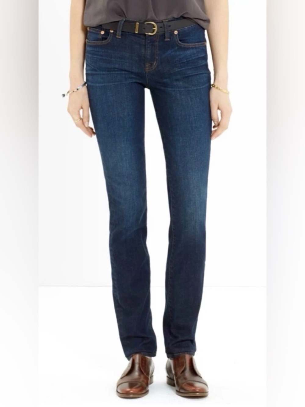 Madewell Alley Straight Denim Jeans Size 27 Dark Wash High Rise